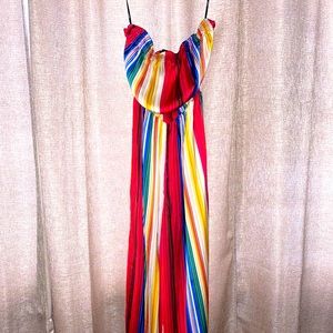 Rainbow strapless jumpsuit